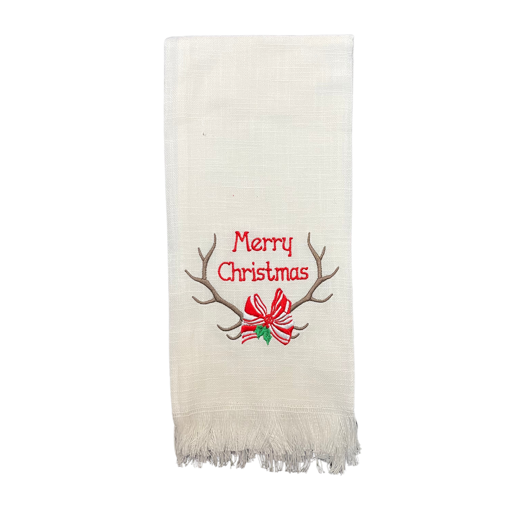 ANTLER MERRY CHRISTMAS TOWEL