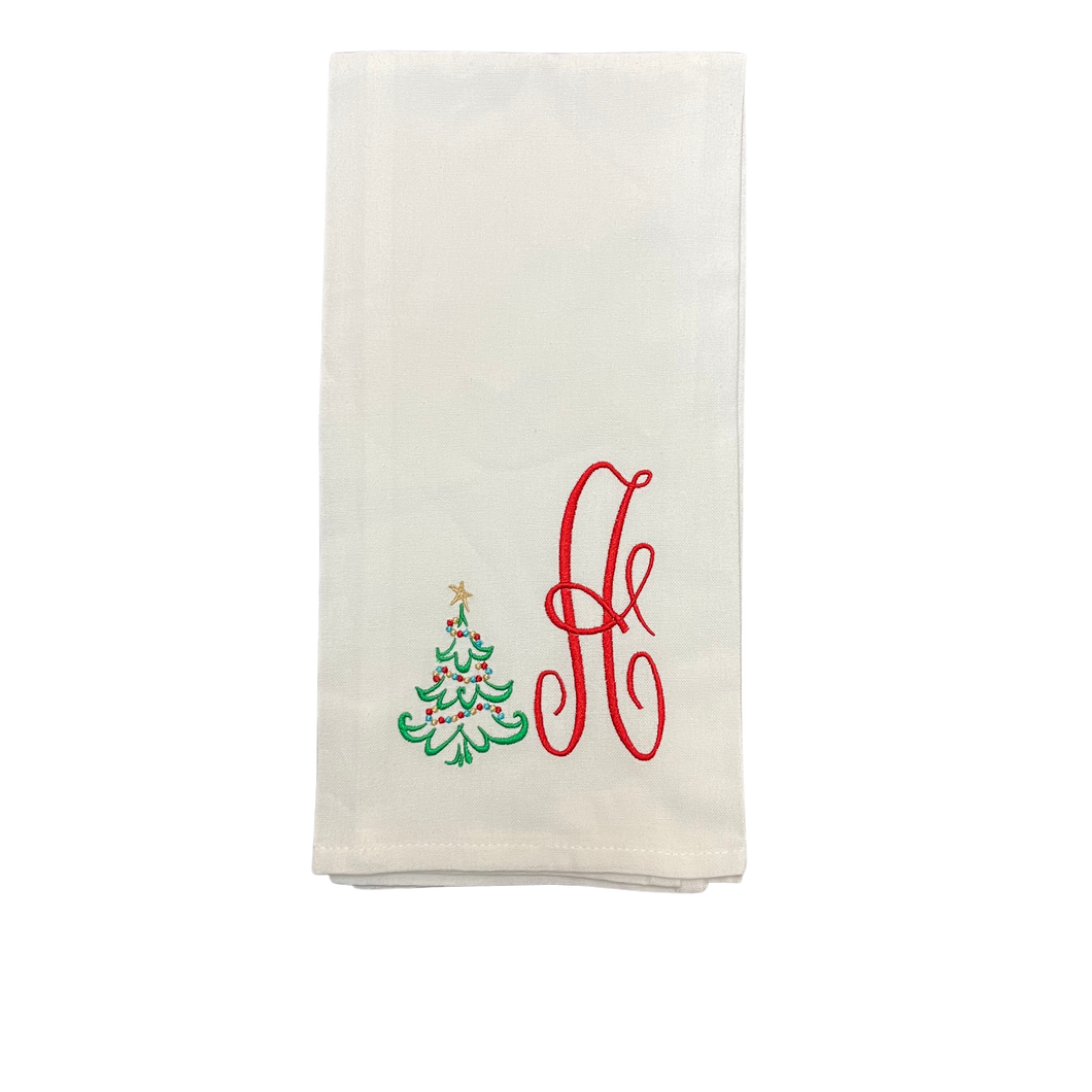 TREE WITH INITIAL TOWEL