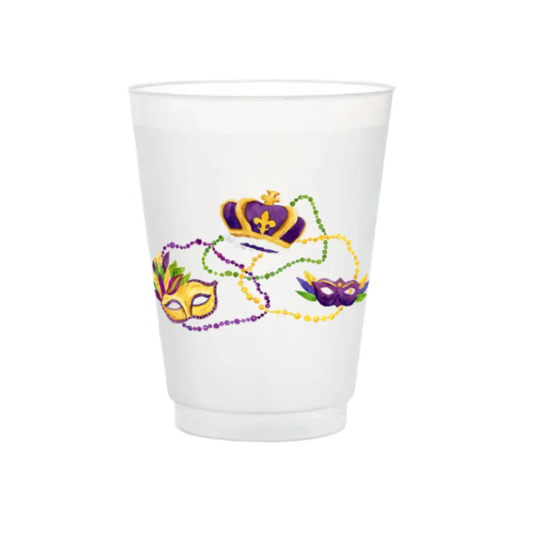 MARDI GRAS BEADS FROSTED CUPS