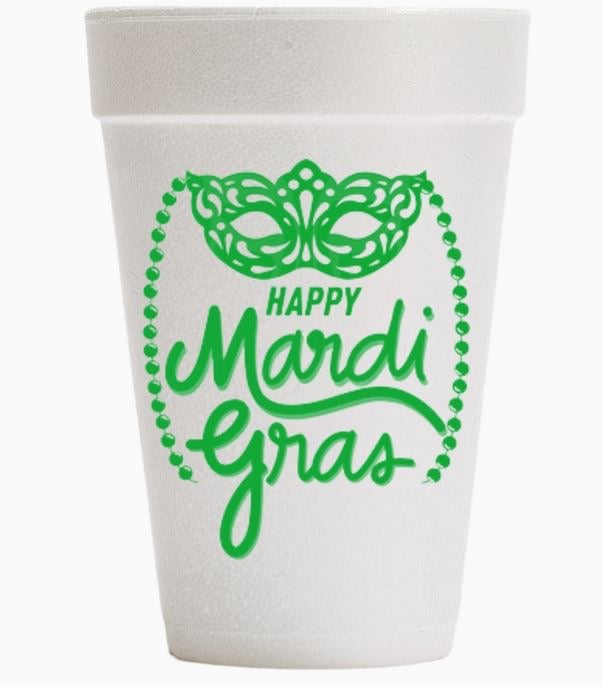 MARDI GRAS MASK STYRO CUPS