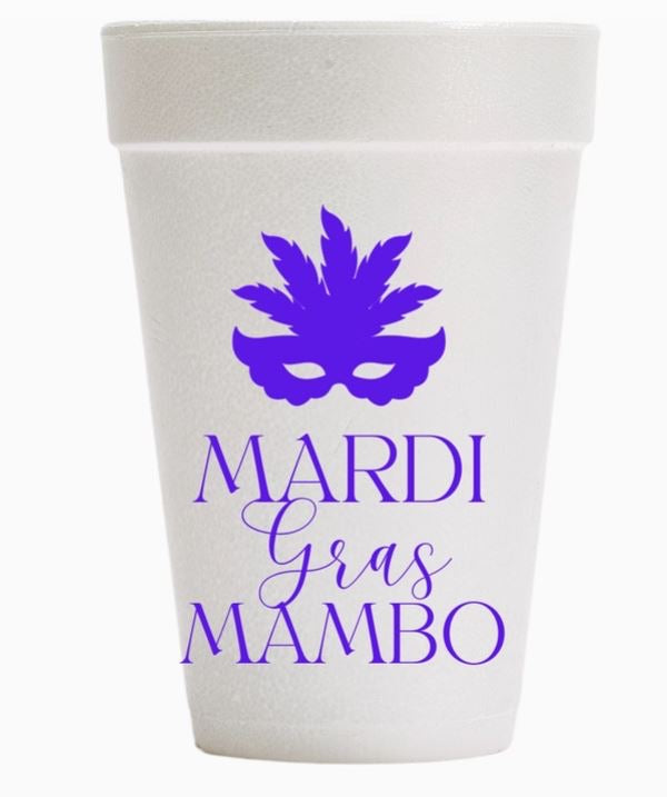 MARDI GRAS MAMBO STYRO CUPS