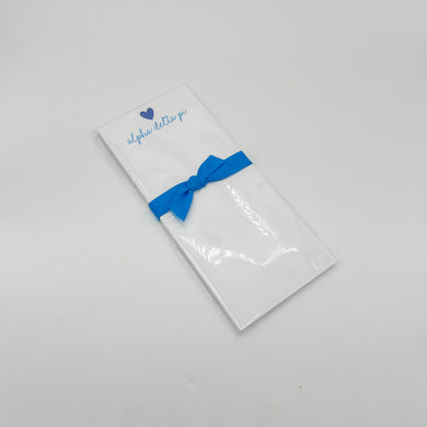ALPHA DELTA PI HEART NOTEPAD SKINNIE