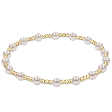 EGIRL CLASSIC SINCERITY PATTERN 4MM BEAD BRACELET PEARL