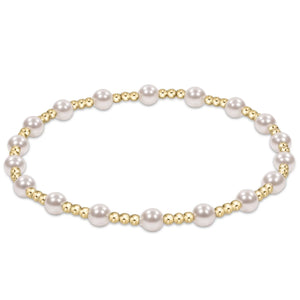 EGIRL CLASSIC SINCERITY PATTERN 4MM BEAD BRACELET PEARL