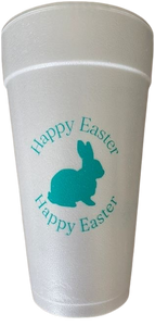 HAPPY EASTER TEAL STYROFOAM CUPS