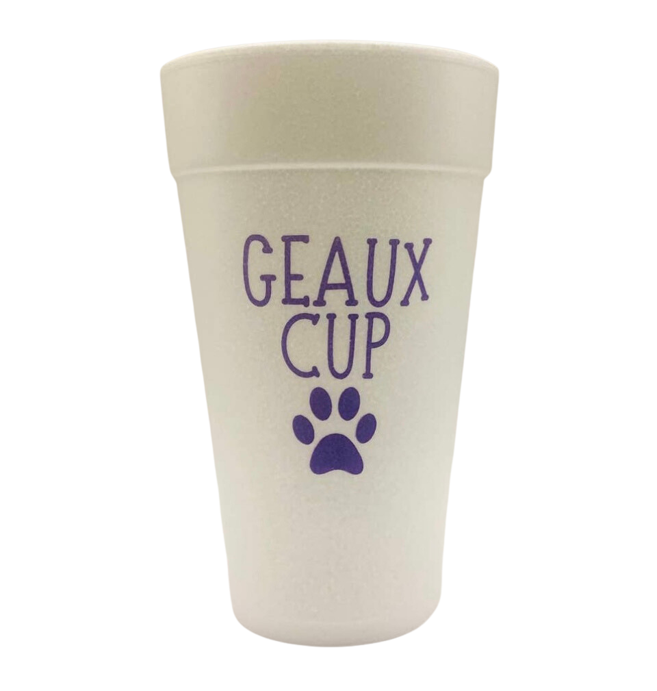 PAW GEAUX CUP STYROFOAM CUPS