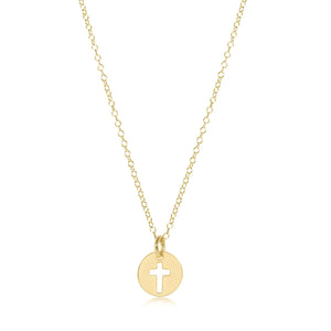 EGIRL 14" NECKLACE GOLD BLESSED SMALL GOLD DISC