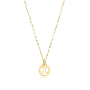 EGIRL 14" NECKLACE GOLD GUARDIAN ANGEL SMALL GOLD DISC