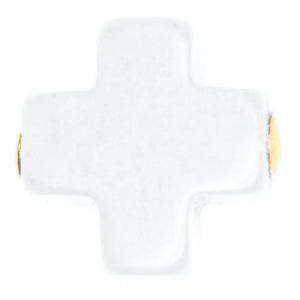 EGIRL 14" NECKLACE GOLD SIGNATURE CROSS OFF WHITE