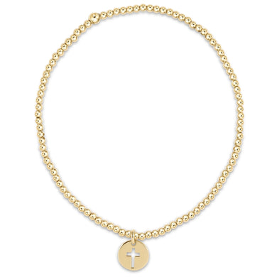 EGIRL CLASSIC GOLD 2MM BEAD BRACELET BLESSED SMALL GOLD DISC