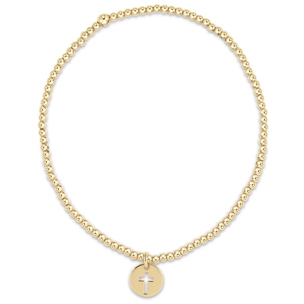 EGIRL CLASSIC GOLD 2MM BEAD BRACELET BLESSED SMALL GOLD DISC