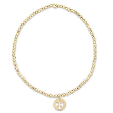EGIRL CLASSIC GOLD 2MM BEAD BRACELET GUARDIAN ANGEL SMALL GOLD DISC