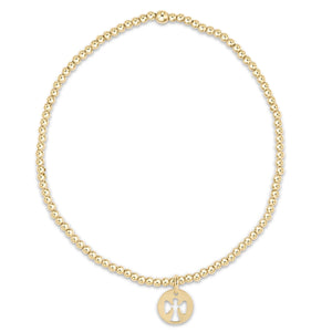 EGIRL CLASSIC GOLD 2MM BEAD BRACELET GUARDIAN ANGEL SMALL GOLD DISC