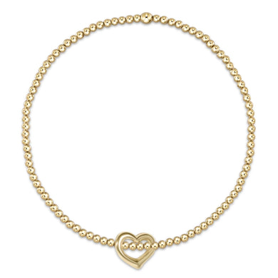 EGIRL CLASSIC GOLD 2MM BEAD BRACELET LOVE SMALL GOLD CHARM