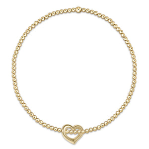 EGIRL CLASSIC GOLD 2MM BEAD BRACELET LOVE SMALL GOLD CHARM
