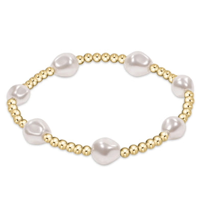 EXTENDS ADMIRE GOLD 3MM BEAD BRACELET PEARL