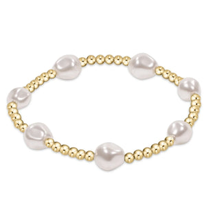 EXTENDS ADMIRE GOLD 3MM BEAD BRACELET PEARL