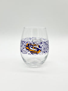15OZ LSU FLORAL STEMLESS