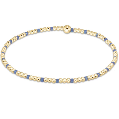 HOPE SINCERITY PATTERN 2MM BEAD BRACELET BRIGHT BLUE