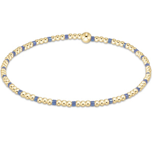 HOPE SINCERITY PATTERN 2MM BEAD BRACELET BRIGHT BLUE