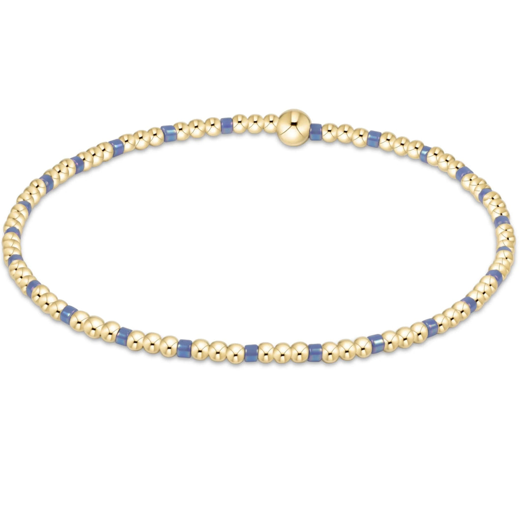 HOPE SINCERITY PATTERN 2MM BEAD BRACELET BRIGHT BLUE