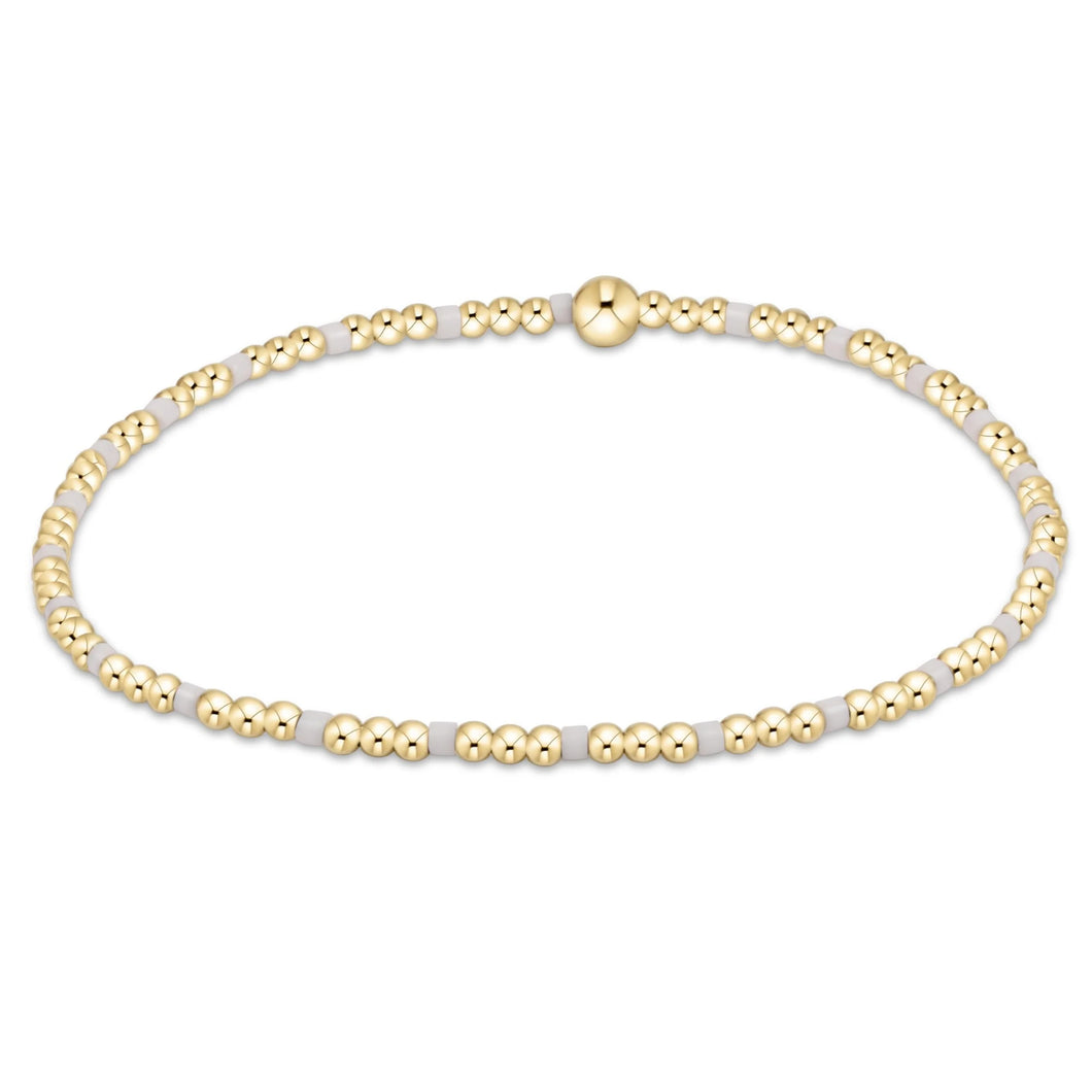 HOPE SINCERITY PATTERN 2MM BEAD BRACELET WHITE