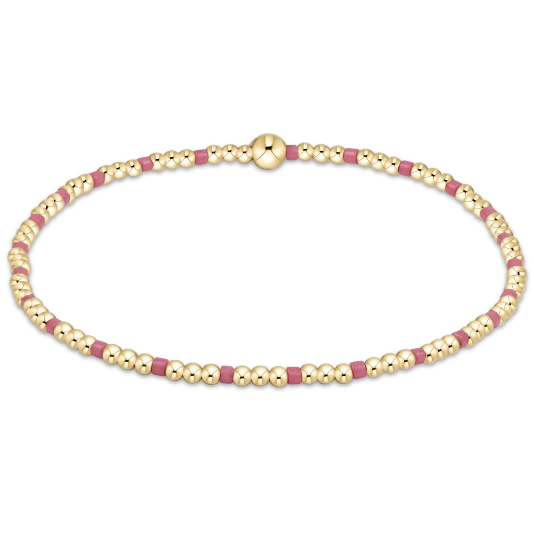 HOPE SINCERITY PATTERN 2MM BEAD BRACELET BRIGHT PINK
