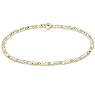 HOPE SINCERITY PATTERN 2MM BEAD BRACELET MINT