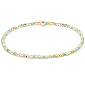 HOPE SINCERITY PATTERN 2MM BEAD BRACELET MINT