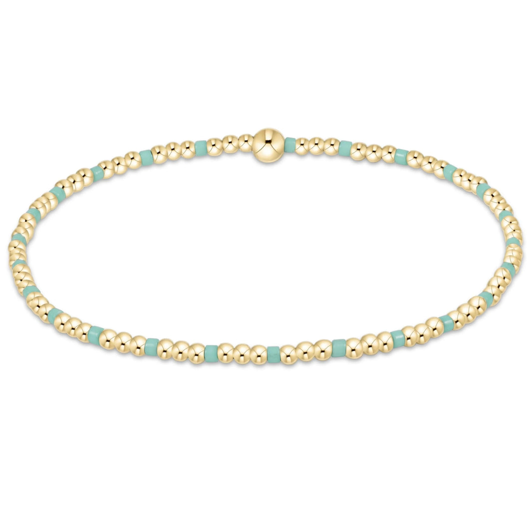 HOPE SINCERITY PATTERN 2MM BEAD BRACELET MINT