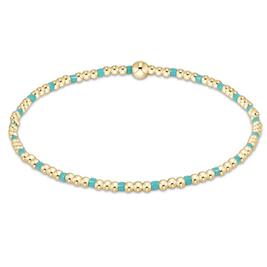 HOPE SINCERITY PATTERN 2MM BEAD BRACELET TURQUOISE