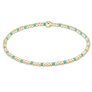 HOPE SINCERITY PATTERN 2MM BEAD BRACELET TURQUOISE