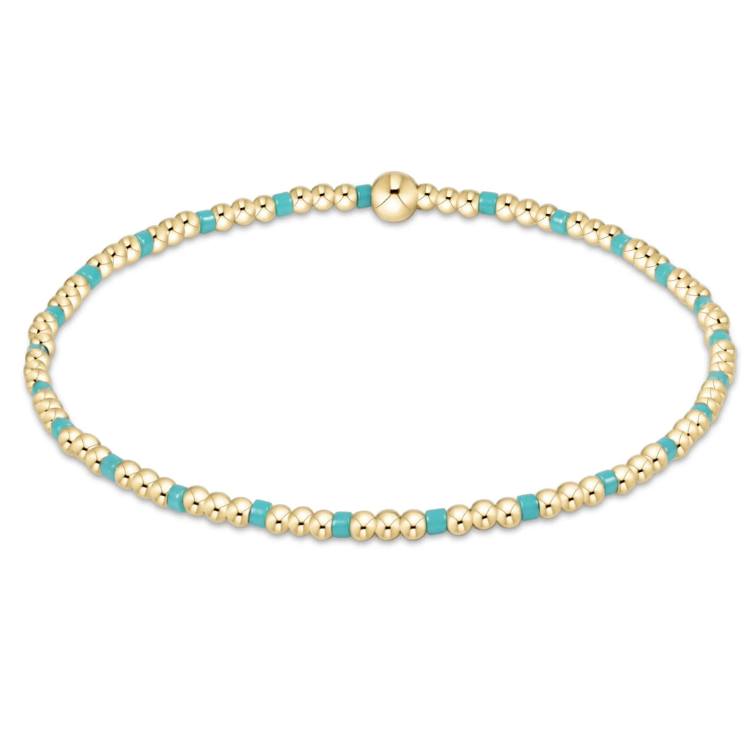HOPE SINCERITY PATTERN 2MM BEAD BRACELET TURQUOISE