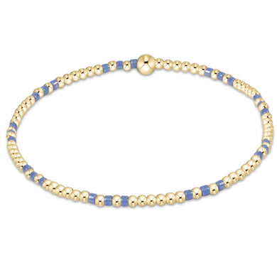 HOPE JOY PATTERN 2MM BEAD BRACELET BRIGHT BLUE