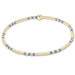 HOPE JOY PATTERN 2MM BEAD BRACELET BRIGHT BLUE