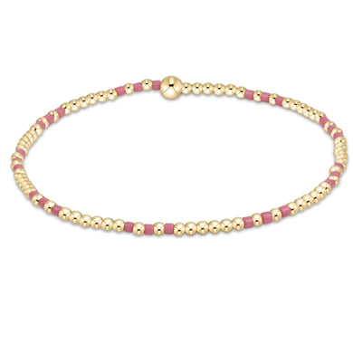 HOPE JOY PATTERN 2MM BEAD BRACELET BRIGHT PINK