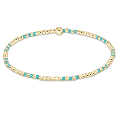 HOPE JOY PATTERN 2MM BEAD BRACELET TURQUOISE
