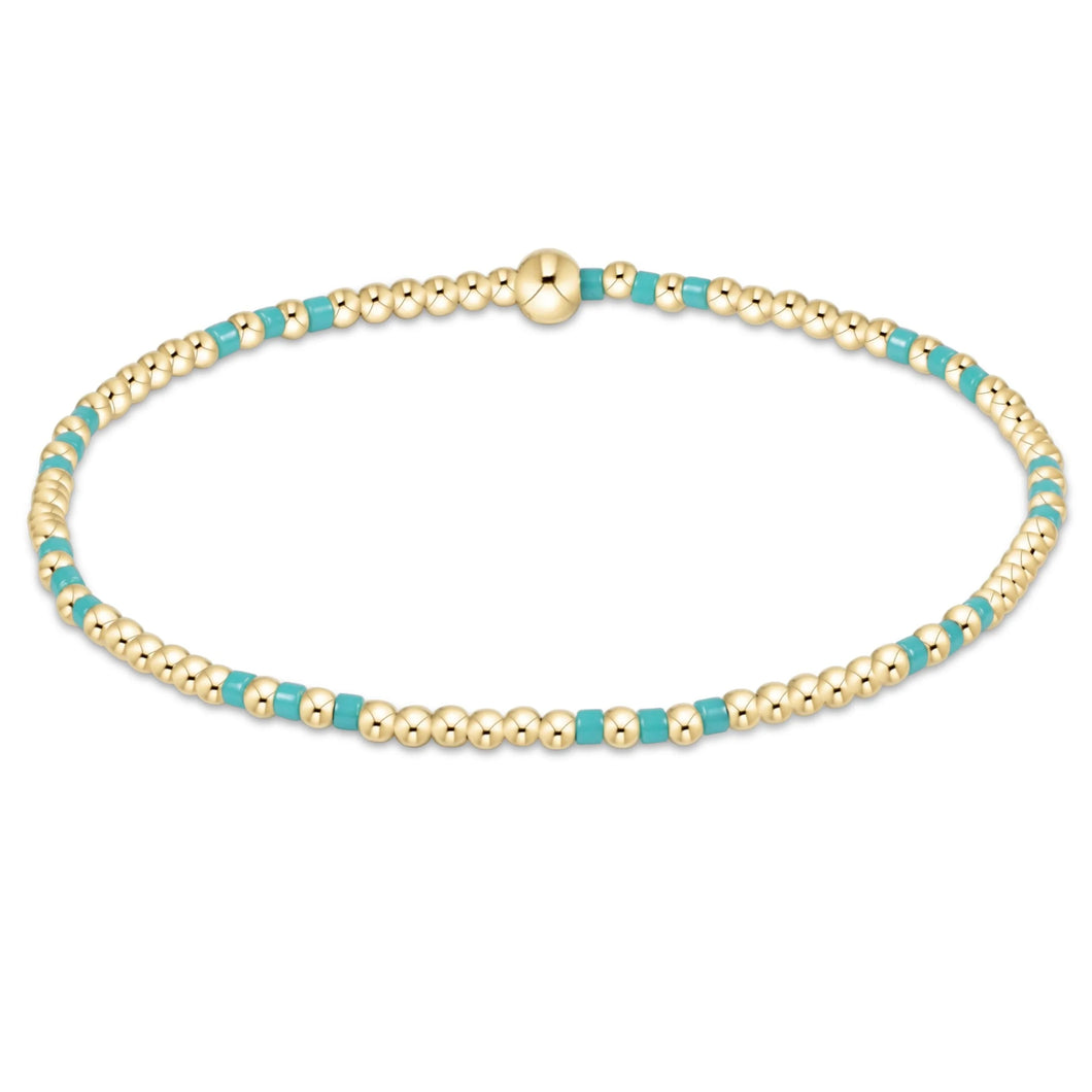 HOPE JOY PATTERN 2MM BEAD BRACELET TURQUOISE