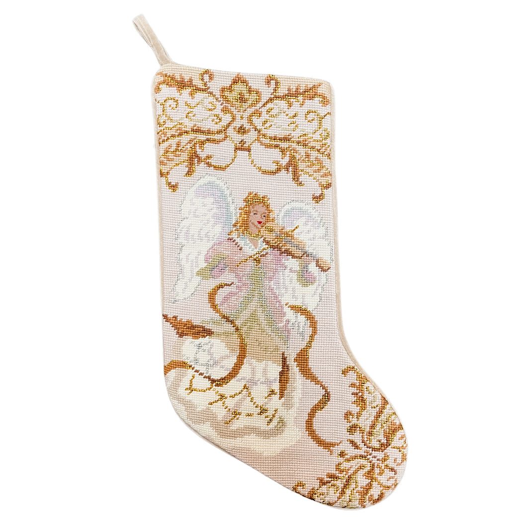 ANGEL WITH VIOLIN NEEDLEPOINT STOCKING – Sanctuary Home & Gifts