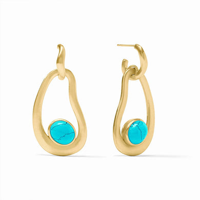 WAVE STATEMENT EARRING TURQUOISE BLUE