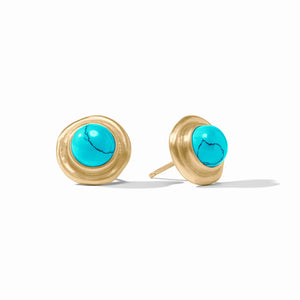 WAVE STONE STUD TURQUOISE BLUE