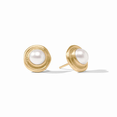 WAVE STONE STUD PEARL