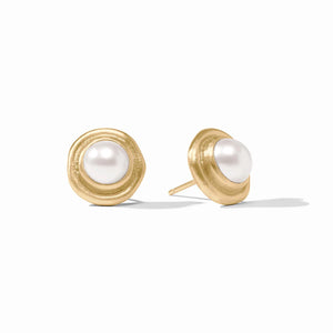 WAVE STONE STUD PEARL