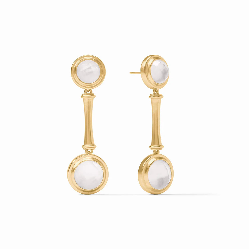 BAMBOO STATEMENT EARRING IRIDESCENT CLEAR CRYSTAL