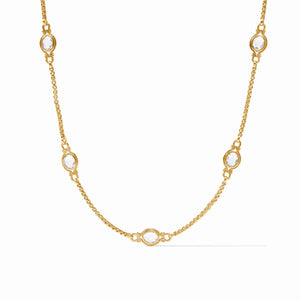 SARATOGA STONE STATION NECKLACE CLEAR CRYSTAL