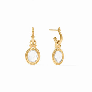 SARATOGA HOOP AND CHARM EARRING CLEAR CRYSTAL