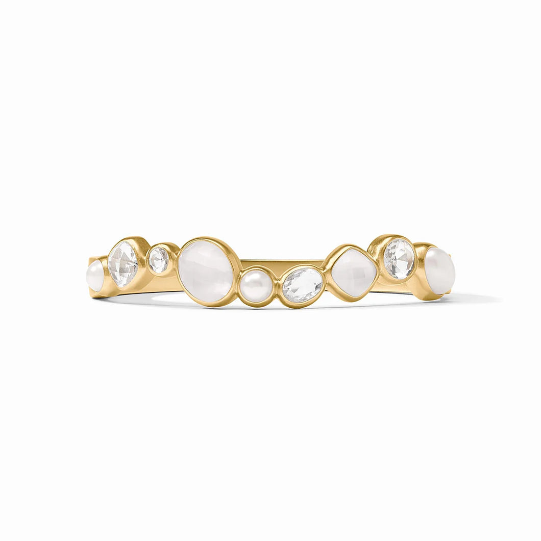 KALEIDOSCOPE HINGE BANGLE IRIDESCENT CLEAR CRYSTAL