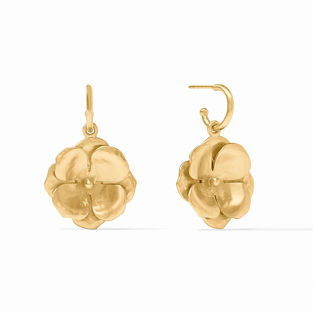 BLOOM HOOP AND CHARM EARRING GOLD