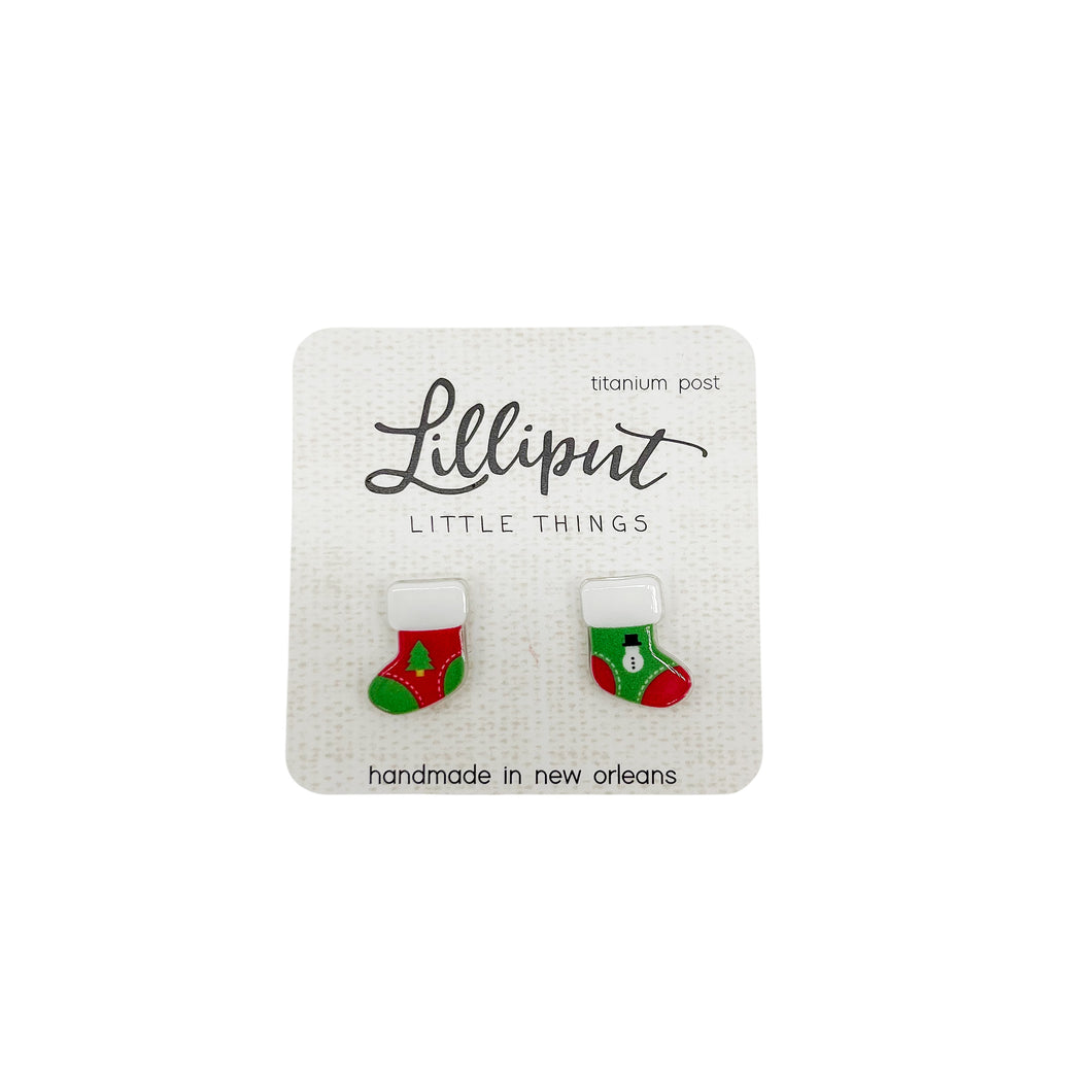 CHRISTMAS STOCKING EARRINGS