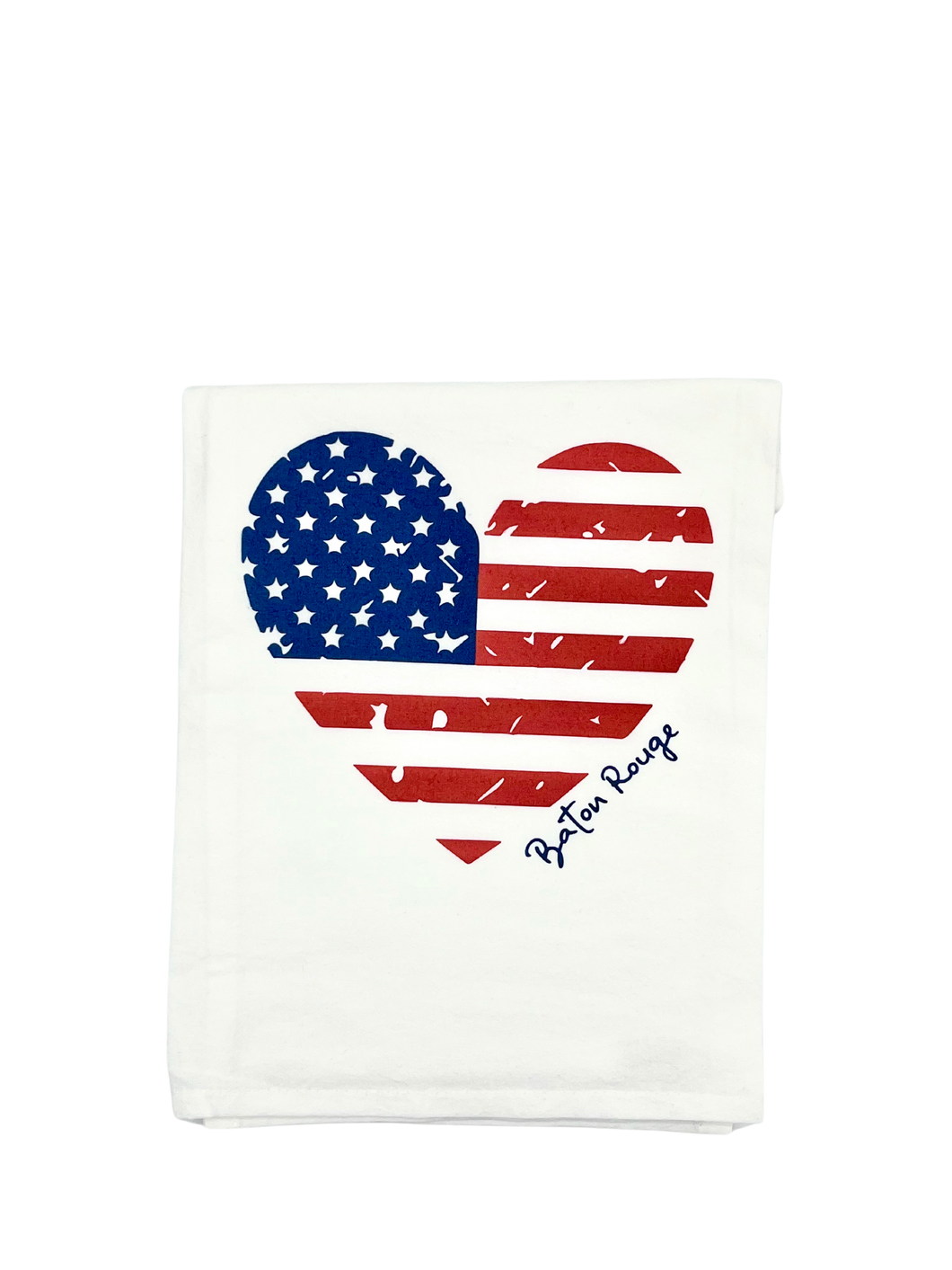 HEART FLAG BATON ROUGE TOWEL